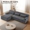 Aukfa - Chenille L-Shape Sectional Sofa-Minimalist, Sleeper Couch for Living Room, Apartment, Reception-No Assembly - Gray-Front_Standard
