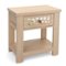 Kadyn - Wood Retro End Table with Mirrored Glass Drawer and Open Storage Shelf-Natural, Nightstand Small Side Table - Brown-Front_Standard