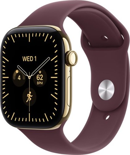 Apple Watch Series 12 (GPS + Cellular) 46mm Titanium Case with Burgundy Sport Band - S/M - Radiant Gold (AT&T) - (2026)