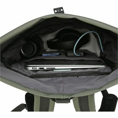 Swissdigital Design LAMONE Rolltop TSA-Friendly Water-Resistant Backpack With USB Charging Port RFID Protection and Fits Up to 16″ Laptop - Dark Green SHOP ONLINE