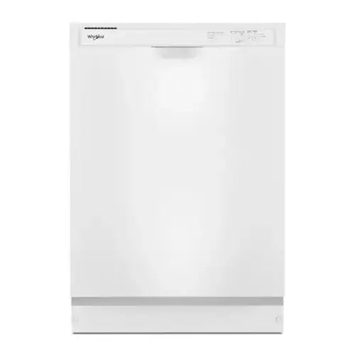 Front. Whirlpool - 24" Front Control Built-In Dishwasher with Boost Cycle and 57 dBA - White.