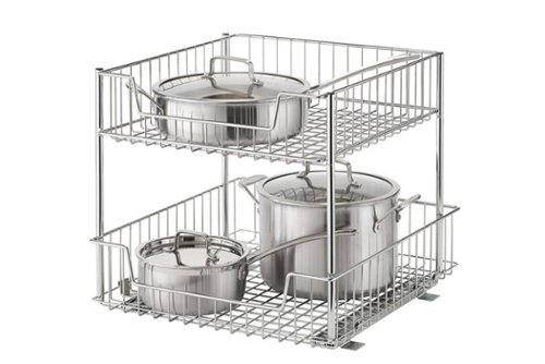 TRINITY |2-Tier Large Sliding Drawer | Chrome - Chrome
