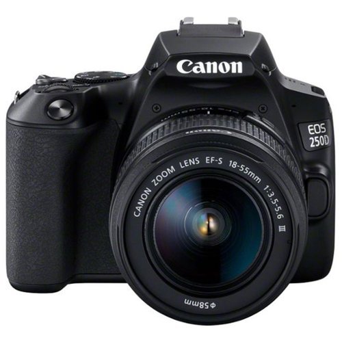 Canon - EOS 250D / SL3 with EF-S 18-55mm f/3.5-5.6 III Lens (Black)-Front_Standard 