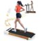Hunkstar - Electric Folding Treadmill, 2.25HP Foldable Exercise Walking Pad for Apartment Home/Office, Easy to Fold Assembly, MP3 - White Wood Grain-Front_Standard