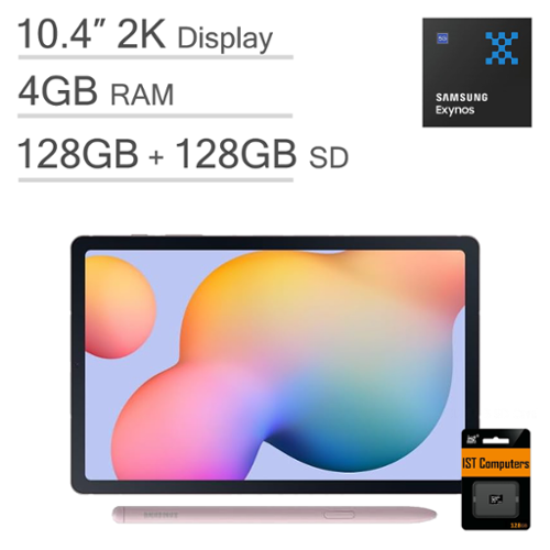Samsung - Galaxy Tab S6 Lite - 10.4" 256GB(128+128 SD Card) - WiFi - with S-pen - Pink-Front_Standard 
