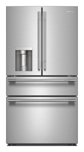 KitchenAid - 29 Cu. Ft. French Door Refrigerator with Exterior Water and Ice and FreshChill Full-Width Refrigerated Drawer - Stainless Steel-Front_Standard 