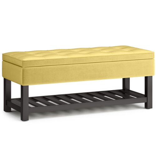 Simpli Home - Cosmopolitan Storage Ottoman Bench with Open Bottom - Dijon Yellow