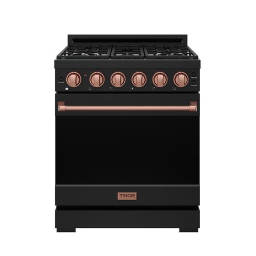 Gordon Ramsay Series by Thor Kitchen 4.55 Cu. Ft Freestanding Gas Range with Rose Gold Hardware - Black