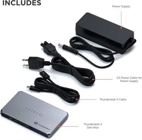 Satechi Thunderbolt 4 Slim Hub - 5-in-1 Dock- USB-C 60W, Single 8k or Dual 4K Display, 4 Thunderbolt 4 Ports, USB 3.2 Gen2 - Space Gray SHOP ONLINE