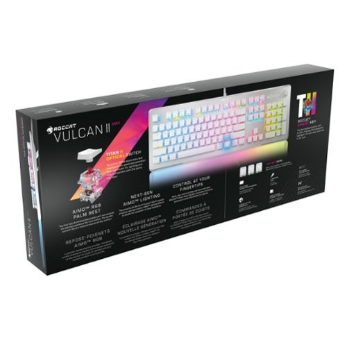 ROCCAT Vulcan II Max Full-size Wired Keyboard with Optical Titan Switch, RGB Lighting, Aluminum Top Plate and Palm Rest - White BUY IN UAE