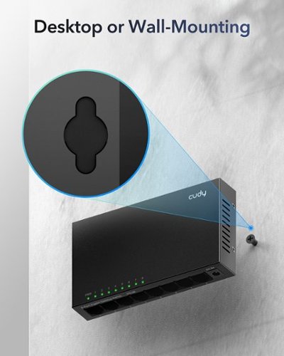 Cudy  GS108 8 Port Gigabit Unmanaged Network Switch, Ethernet Splitter Plug & Play, Metal, Traffic Optimization, Black - black WHERE TO BUY