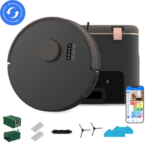 bObsweep - Bio Auto-Empty Robot Vacuum & Mop with 100-Day Dock, Activate Charcoal Odor Filtration, Made of Bio-Based Plastic - Rock-Front_Standard 