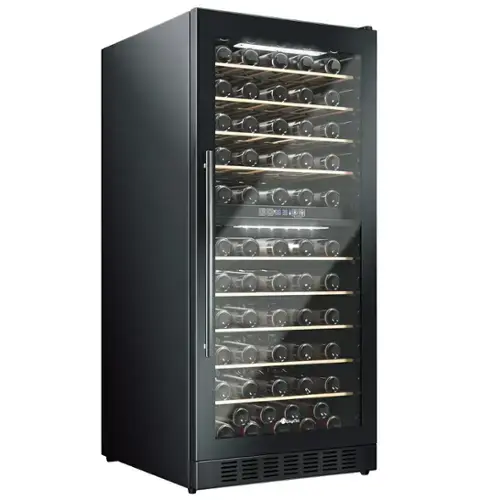 Front. KingChii - 119-Bottle Dual Zone Wine Cooler Refrigerator with Professional Compressor Cooling - Black.