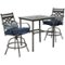 Hanover - Montclair 3-Piece High-Dining Set with 2 Swivel Chairs and a 33-Inch Square Table - Navy/Brown-Front_Standard