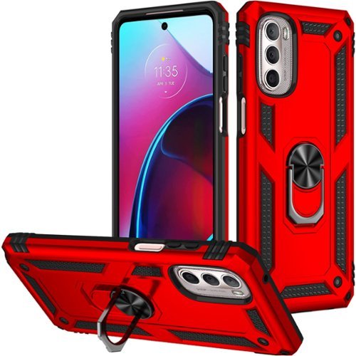 SaharaCase Military Kickstand Case for Motorola G Stylus 4G 2022 - Red GLOBAL SHIPPING