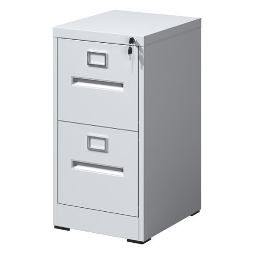 APRILSOUL - 2 Drawer File Cabinet with Lock Metal Vertical File Cabinet Office Home, A4 Legal/Letter Size Narrow File Cabinet Locked-Front_Standard 