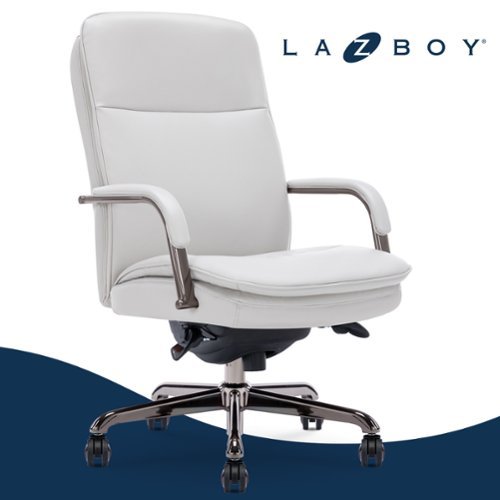 La-Z-Boy - Opus Executive Mid-Back Bonded Leather Office Chair - Gray and Graphite-Front_Standard 