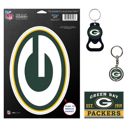 WinCraft - Green Bay Packers 4-Pack Key Rings and Magnets Set - Multicolor-Front_Standard 