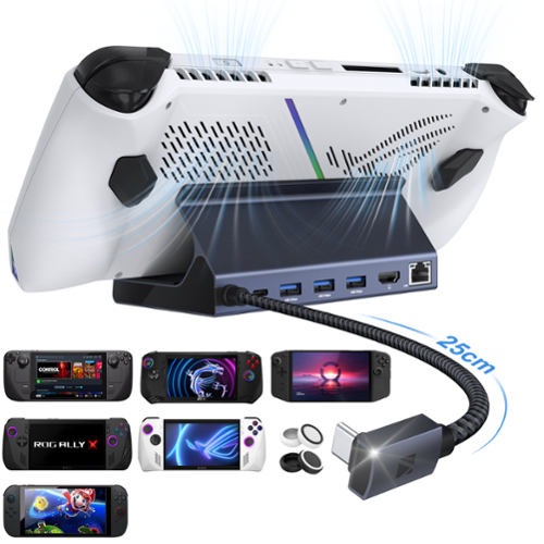 iVANKY - 8-in-1 Docking Station for Valve Steam Deck OLED/ASUS ROG Ally/Lenovo Legion Go/MSI Claw - Black-Front_Standard 