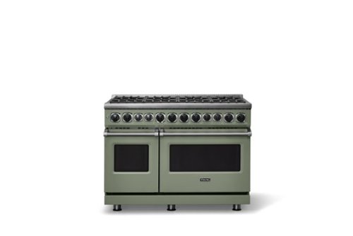 Viking - 48 in. Wide 8 Burner Dual Fuel Sealed Burner Range - Eucalyptus-Front_Standard 