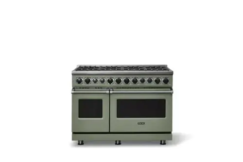 Front. Viking - 48 in. Wide 8 Burner Dual Fuel Sealed Burner Range - Eucalyptus.