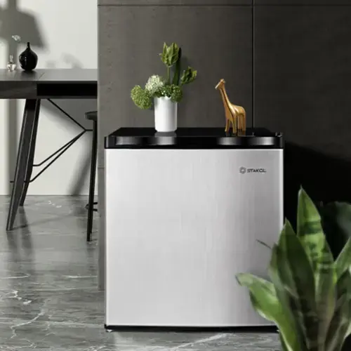 Front. LUCKY ONE - 1.1 cu.ft Freestanding Compact Upright Freezer with Adjustable Thermostat - Mini Freezer - Black.