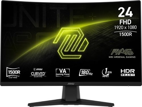 MSI - MAG 242C 24" VA LCD Curved FHD 180Hz 1ms Adaptive Sync Gaming Monitor with HDR ready (DisplayPort, HDMI, 300cd) - Black