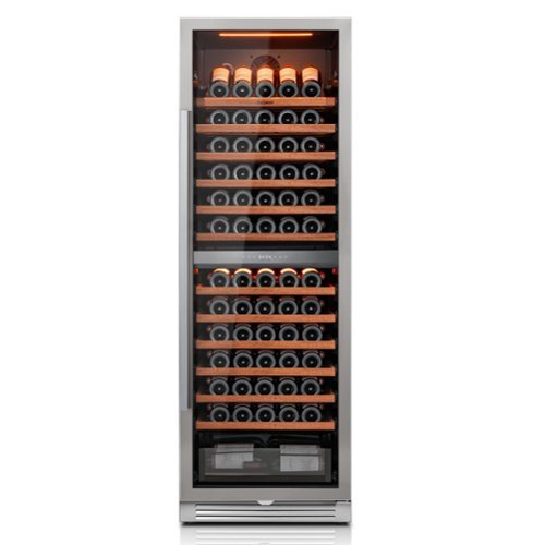Ca'Lefort - 24 inch Dual Zone Wine Cooler refridgerator 155 Bottle Freestanding/Built-In 3-Color LED Light For Home\Bar\Office - Stainless Steel-Front_Standard 