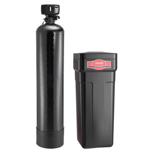 VEVOR - Water Softener, 48,000 Grains Whole House Water Softener System, with Automatic Digital Control Head, for 3-4 Bathrooms - Black-Front_Standard 