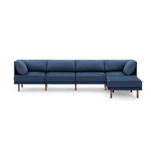 Burrow - Contemporary Range 4-Seat Sofa with Attachable Ottoman - Navy Blue-Front_Standard 