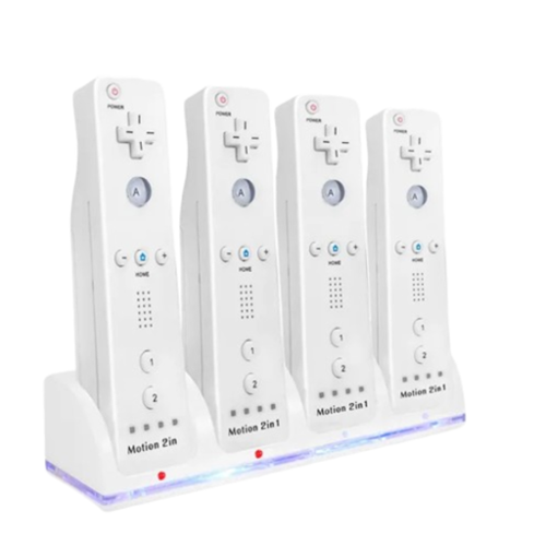Stock Preferred - 4-Remote Charging Dock for Wii Controllers - White-Front_Standard 