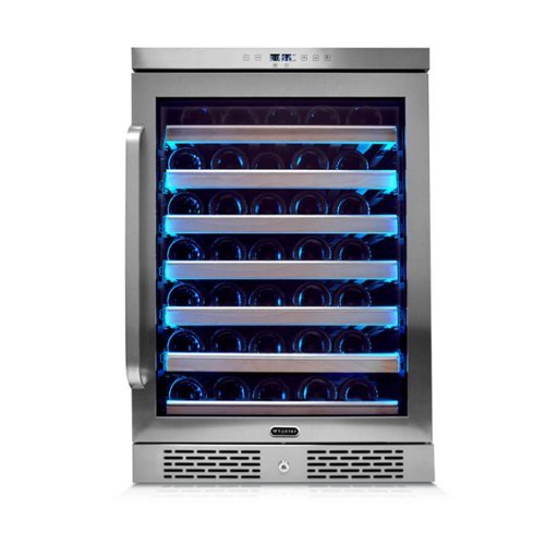 Whynter - Elite Spectrum Lightshow 54 Bottle 24 inch Built-in Wine Refrigerator - Stainless Steel-Front_Standard 