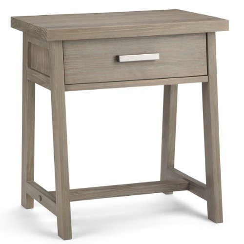 Simpli Home - Sawhorse Bedside Table - Distressed Grey-Front_Standard 
