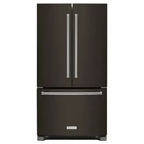 Front. KitchenAid - KitchenAid - 21.9 Cu. Ft. French Door Counter-Depth Refrigerator - Black Stainless Steel with Printshield Finish - Black Stainless Steel with Printshield Finish.