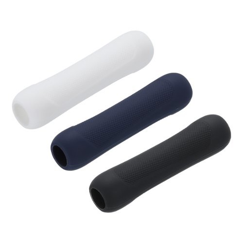 Unique Bargains - 3pcs Silicone Ergonomic Pen Grip Sleeve Holder for 1st & 2nd Gen Stylus Pens - White Black Blue-Front_Standard 