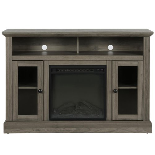 Ameriwood Home - Chicago Electric Fireplace TV Console - Medium Brown-Front_Standard 