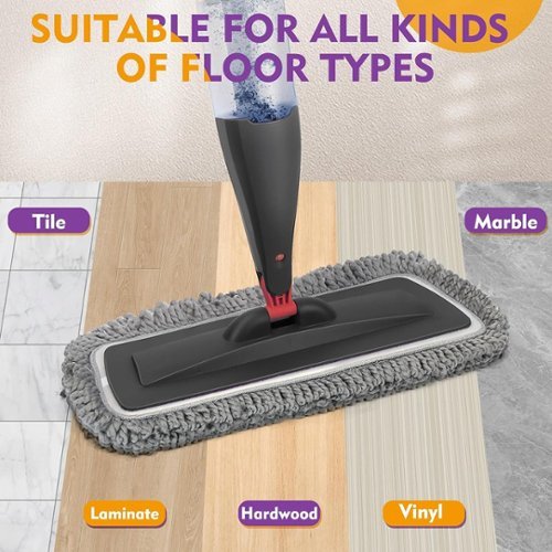 Schertz Spray Mop with Microfiber Pads, 800mL Refillable Bottle