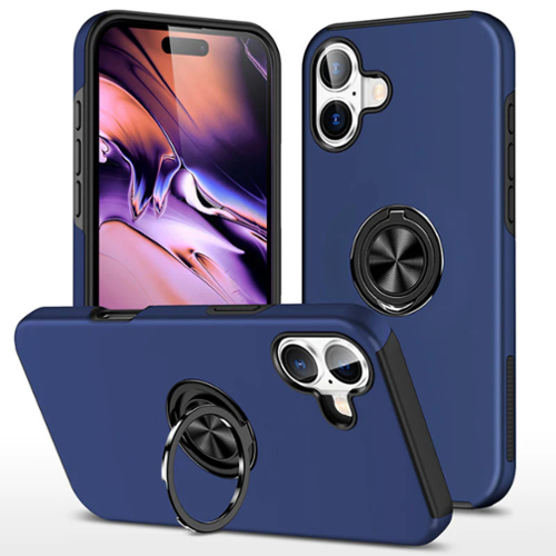 Entronix - iPhone 17 Case with 360º Kickstand and Enhanced Protection - Navy Blue-Front_Standard 