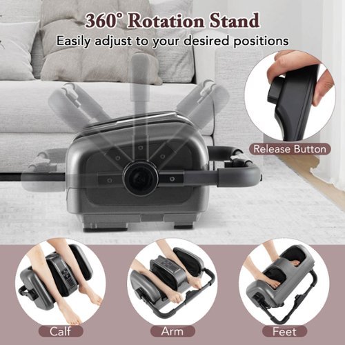 Costway Foot & Calf Massager Electric Deep Kneading Waist Massager w/ Vibration & Heat - Grey WHERE TO BUY