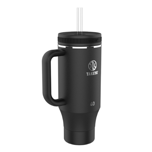 Takeya 40-oz. Straw Tumbler with Handle - Onyx INTERNATIONAL SHIPPING