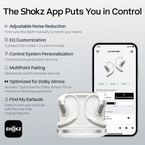 Shokz OpenFit Pro Open-Ear True Wireless Active Noise Reduction Earbuds - White BUY IN SAUDI ARABIA