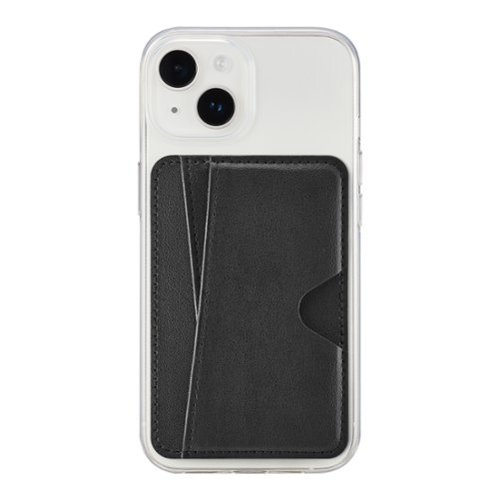 Insignia™ - Stick-on Wallet for Most Cell Phones - Black-Angle_Standard 