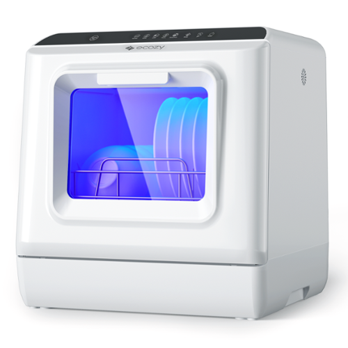ecozy Portable Dishwasher Countertop, Mini Dishwasher with a Built-in 5L Water Tank