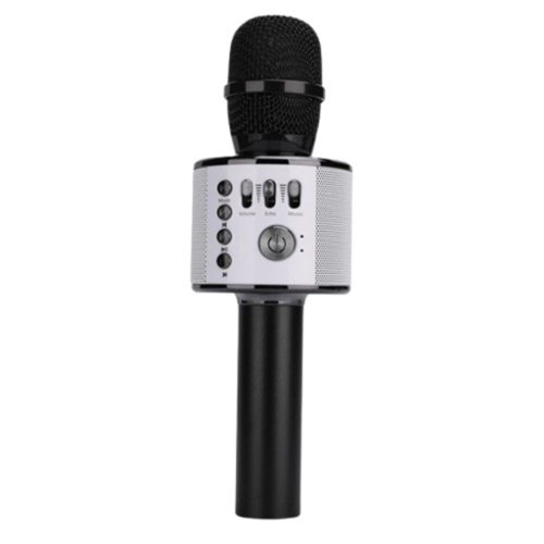 Stock Preferred - Wireless Bluetooth Karaoke Microphone with LED Lights - Black-Front_Standard 