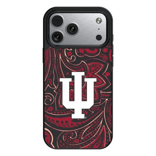 Keyscaper - NCAA - Indiana Hoosiers Paisley iPhone Magnetic Bump Case - 16 Pro Max - Black-Front_Standard 