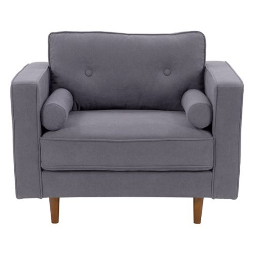 CorLiving - Mulberry Fabric Upholstered Modern Accent Chair - Gray-Front_Standard 