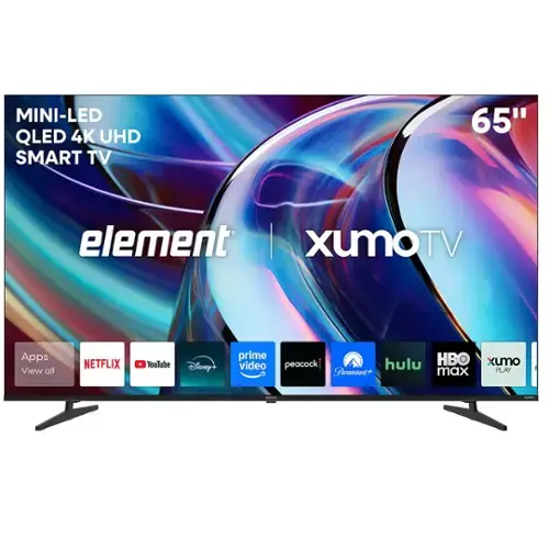 MINI-LED QLED 4K UHD SMART TV 65"  
element | xumoTV  
Apps View all  
NETFLIX YouTube Disney+ prime video peacock hulu HBO xumo PLAY