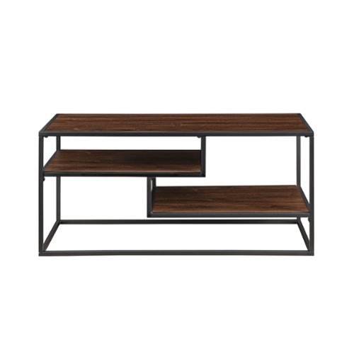 Walker Edison - Industrial TV Stand - Dark Walnut-Front_Standard 