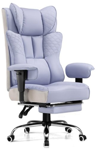 GTPlayer - Big and Tall Office Chair Adjustable Soft Armrests Ergonomic Gaming Chair Deluxe Embossing Designed， - Purple-Front_Standard 