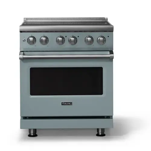 Front. Viking - 30"W. Pro5S 4.7 Cu. Ft. Freestanding 4 Element  Electric Convection Range - November Sky - November Sky.